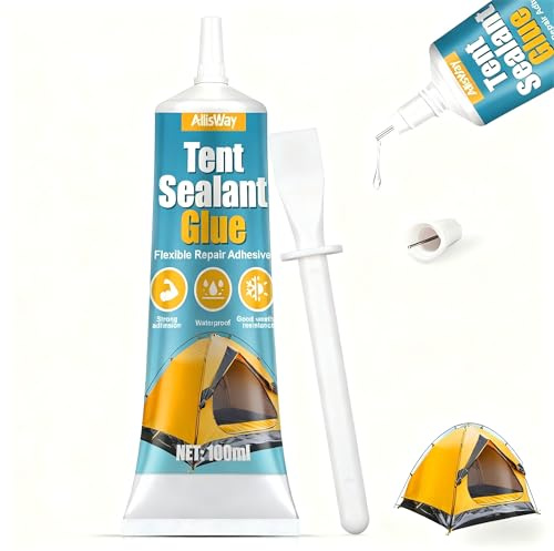 Allisway Nahtdichter für Zelte, Planenkleber, Nahtdichter, Stark Haftend, VerschleißFest und Wasserfest, Geeignet für den Einsatz in Zelten, Schlauchbooten, RegenmäNteln usw, 100 ml