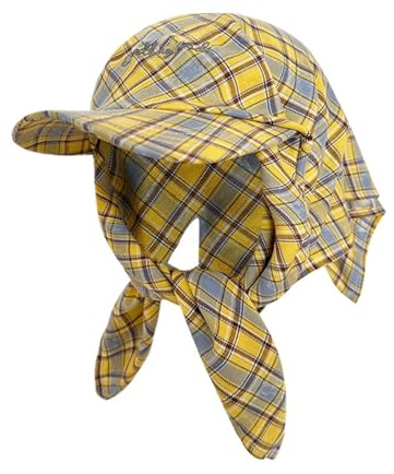 TSMORY Cappellini da baseball eleganti a quadri per giovani e appassionati di attività all'aria aperta, con design a cravatta regolabile, per uso quotidiano, Mattina gialla, XS-XL
