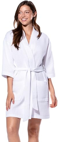 Turquaz Lightweight Short Robes For Women Waffle Kimono Bathrobe - Soft, Fast-Drying, Long-Lasting Cotton Blend
