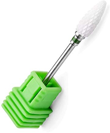 FRESA IN CERAMICA PER TORNO UNGHIE Punta in ceramica per tornio per unghie. Manicure, pedicure, smalti, unghie acriliche e unghie in gel. Lima per tornio verde grana grossa Manico a canna lunga.