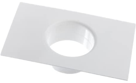 Raccord droit avec bride - Conduit rond en PVC - Tuyau de ventilation - Plaque murale - 125 mm