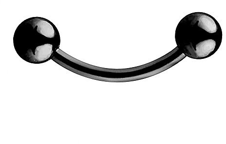 Piercingfaktor Unisex Banane Piercing aus Chirurgenstahl mit Perlen Kugeln Augenbrauen Tragus Helix Lippe Ohr Nase Intim Schwarz 1,2mm x 8mm x 3mm