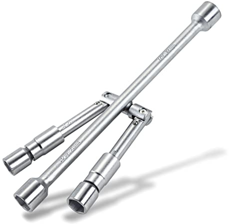 CARTMAN 14 Inch Universal Folding Lug Wrench 4 Way Tire Iron Wrench