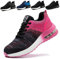 Scarpe Antinfortunistiche Uomo Donna Scarpe da Lavoro con Punta in Acciaio Traspiranti Cuscino d'Aria Scarpe da Cantiere Rosa 43