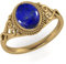 Vml Jewellers Lapislazuli-Edelstein-Ring, ovaler Gold-Rhodium-Ring – Gold-polierter Blauer Lapislazuli-Edelstein-Ring – schöner Schmuck, bündige Fassung, Geschenk zur Verlobung, Spinner-Ring