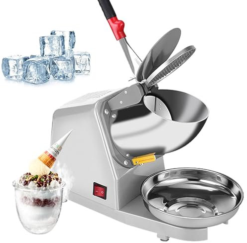 RSQQL Rasoir à Glace électrique, broyeur à Glace avec 2 Lames, Machine à raser la Glace en Acier Inoxydable for Usage Domestique, Machine à raser la Glace 2200 TR/Min, 85 kg/h