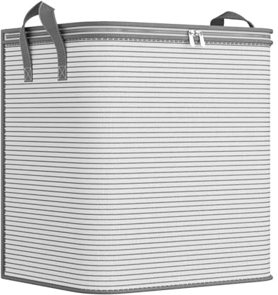 Bolsa de almacenamiento grande, 1 unidad, caja de almacenamiento de ropa plegable, gran capacidad, no tejida, organizador con mango reforzado, 60 x 45 x 60 cm/65 x 55 x 70 cm