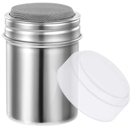Styquenzer Spandicacao a velo con spargicacao fresco per cappuccino, shaker in acciaio inox, copertura per zucchero a polvere, spargisale, caffè, zucchero, sale, cacao, farina, cioccolato