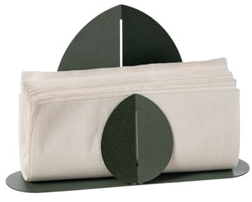 Arti & Mestieri Ficus - Porta tovaglioli di Design 100% Made in Italy - in Ferro, 24 x 6 x 16,5 cm (Verde salvia)