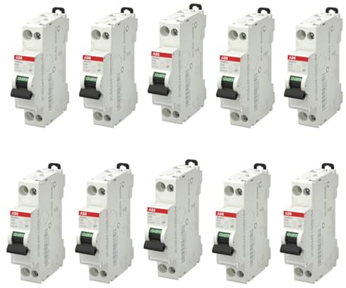 ABB Lot de 10 disjoncteurs Ph+N raccordement Vis 16A-4,5Ka - Courbe C