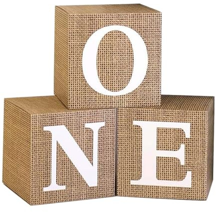 One Boxes for 1st Birthday, Burlap Balloon Box, Baby Girl First Decorations, Party Décor Supplies Boy, Anniversary Photoshoot Props Backdrop. (Burlap)