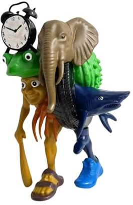 Genérico Super 4 en 1 (18 cm) Juguetes Animales Brainrot Italian Tung Tung Sahur, Tralalero Tralala,Bombardiro Crocodillo,Boneca Ambalabu,Chimpanzini Bananini Figuras