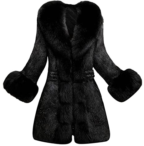 Manteau long en fausse fourrure pour femme, manteaux longs et moelleux, grande taille, vêtements de soirée élégants, vêtements d'extérieur de couleur unie, veste d'hiver chaude et épaisse, manteau