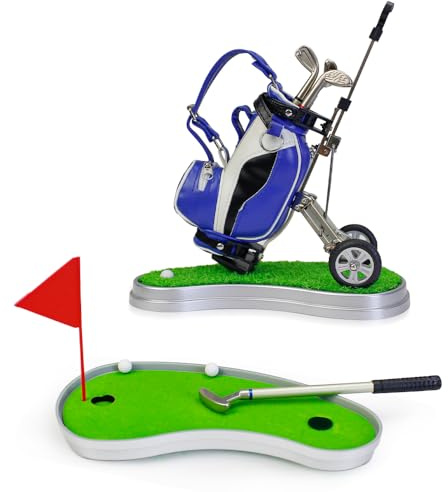 Kofull Sets de Regalo de Golf Juego de Escritorio de Mini Golf, Soporte para bolígrafos de Palo de Golf con Color Verde, Regalo de Escritorio de Oficina