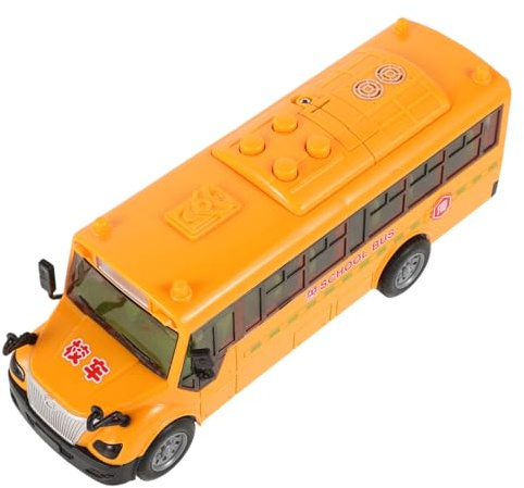 HONITANO Juguete Autobús Escolar de Inercia Modelo Realista con Puertas Móviles para Coche Educativo con Diseño Atractivo para Interactivo