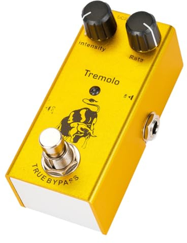 PRETYZOOM Pedale Effetto Tremolo per Chitarra Elettrica Dispositivo di Accordatura Fine in Lega Gialla Design Unico per Ragazzo Ragazza Minimizza la Perdita di Tono