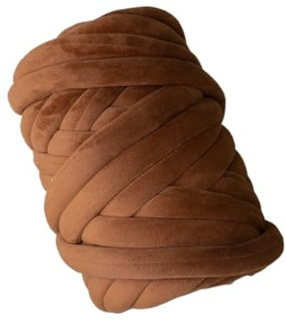 Filato Marshmallow Filato grosso for maglieria, filato jumbo spesso e ingombrante for uncinetto e artigianato fai-da-te(Coffee)