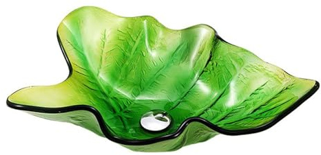 ZYCDP Lavabo Baño Vidrio Lavamanos Baño Templado 590 X 380 X 155mm Sin Agujero Para Grifo Verde