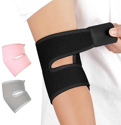 Fefod Tutore Epicondilite Gomito, Tutore Gomitiere Regolabile, Fascia Supporto Gomiti durante, per Epicondilite, Tendinite, Gomito del Tennista, Golfista, Sport, Bodybuilding, Unisex Uomo-Donna