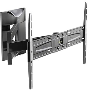 Meliconi Slimstyle Plus 600 SDR, supporto con doppio braccio da parete per TV a schermo piatto da 50’’-82’’, orientabile in oriz. e vert., VESA 300-400-600, colore nero, adatto anche per TV OLED