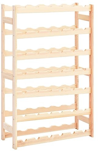 vidaXL Pinède Casier à Bouteilles pour 42 Bouteilles Porte-Bouteilles Stockage