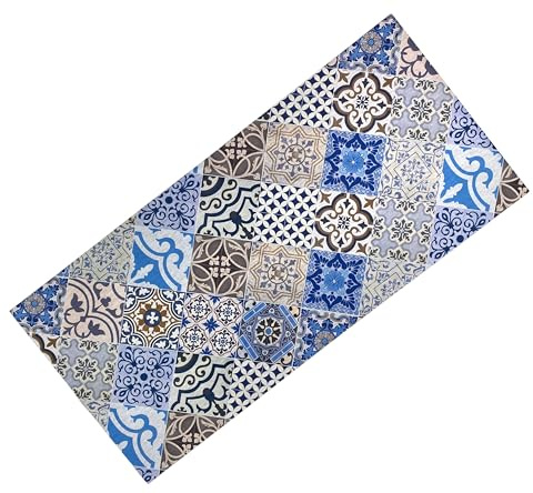 Tex family Tappeto Runner da Cucina Passatoia Antiscivolo MAIOLICA Mare Made in Italy - Cm. 50x180
