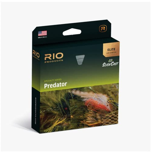 Rio Elite Predator-Fliegenschnur, entworfen für große und schwere Fliegen, geringe Dehnbarkeit und ultradünne Leistung, Oliv/Gelb/Beige, 30,5 m, WF10F