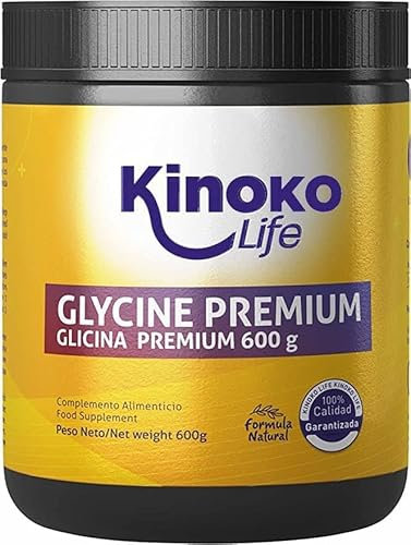 GLICINA PREMIUM 600 g 100% PURA .Cristalizada | Sin Nanopartículas | Regenerador Del Colágeno |Prevención De Lesiones Musculares | Promueve El Sueño Reparador | Non OGM | Glicina Polvo
