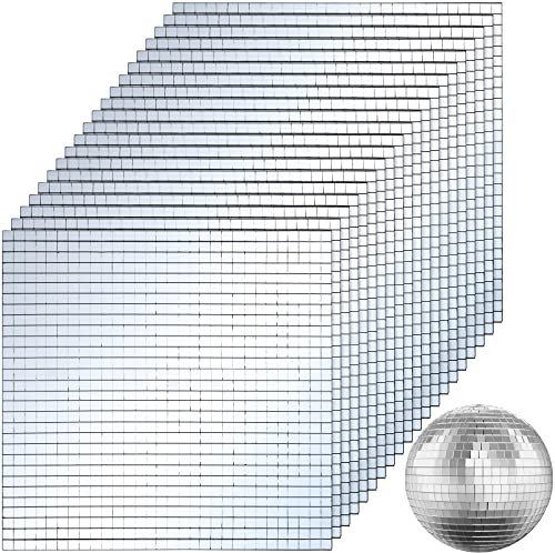 SOUJOY 36000 Pieces Mirror Mosaic Tiles, 5 x 5 mm Self Adhesive Mirror Stickers, Real Glass Mini Square Mirrors, Disco Ball Stickers for Crafts DIY Home Decorations