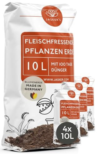 Fleischfressende Pflanzen Erde 40 L - Karnivorenerde - Frisch abgefüllt für Venusfliegenfalle, Sonnentau & andere fleischfressende Pflanzen - Erde für fleischfressende Pflanzen - Carnivoren-Erde