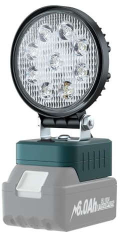 BATTOOL Akku Lampe für 18V, 27W Led Arbeitsleuchte, Led Baustrahler, Tragbares Baustellen Lampe für Camping, Autoreparaturen, Baustelle, Notfall (Ohne Akku)