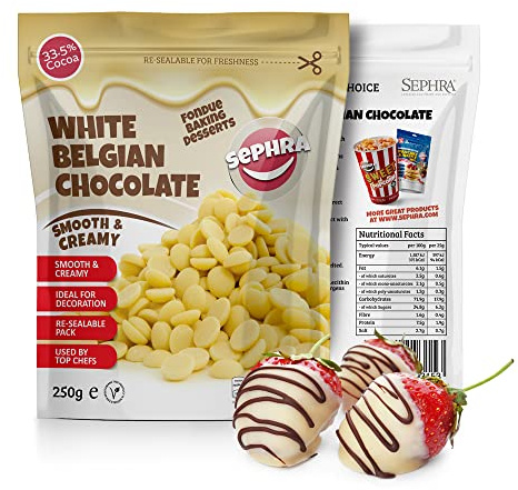 Sephra Belgian Couverture Fountain Ready Chocolate Callets - White 250g