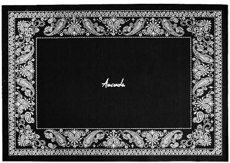 Aucuda Drum Rug Mat Non Slip 4x6ft for Electric Set,Paisley Drumming Carpet