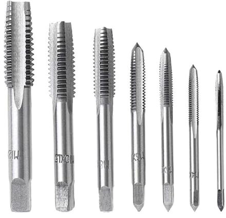 Fongmore - Lote de 7 roscas m3 M4 M5 M6 M8 M10 M12 (rosca métrica, punto de nitruración, máquina de revestimiento, tornillo roscado, herramienta de roscado