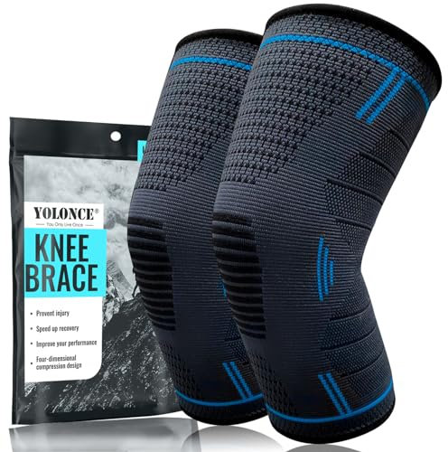 2 Pack Kniebandage set, Kniebandage Männer und Damen Sport, Rutschfeste Atmungsaktiv Kompression bandage Bandage Knie für Laufen, Wandern, Joggen, Sport, Volleyball, Gelenkschmerzen-XL