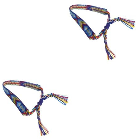 SHERCHPRY 2stücke Bohemia Nepal Handgefertigtes Armband Ethnisches Woven Friendship Bracelet Aus Baumwolle Für Sommer Und Strand