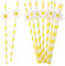 Molain 30 pajitas de papel de margaritas, decoraciones de margaritas desechables para fiestas de bebés, proyectos de manualidades, cumpleaños de niñas, boda, despedida de soltera, fiesta (amarillo)