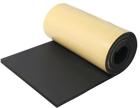 SDLDEER Plaque de mousse autocollante en néoprène - 300 mm (l) x 12 mm (D) x 1,5 m (L) - Multifonctionnel - Absorbe les chocs - Isolation acoustique - Antidérapant - Noir