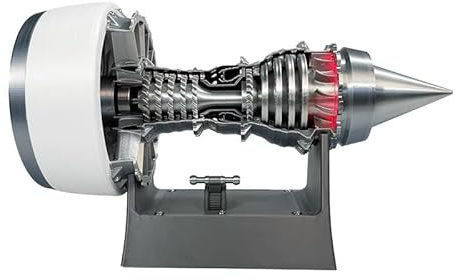 TR900 Turbofan Engine Model Kit - Modelo de motor de avión recargable con carcasa blanca, luces LED, control de velocidad variable, turbofan de empuje DIY para coleccionistas y aficionados