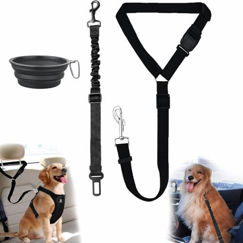 Ceinture de sécurité pour chien pour voiture, harnais réglable à double usage, ceinture de sécurité pour animal de compagnie, pour tout type de voiture, accessoire de voyage pour chien