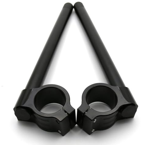 MoSundi Motorcycle Clip-On Handlebars 35mm 7/8 for Fork Tube, Aluminum Alloy CNC Split Bar, Lightweight Front Handle Bar - Black 35MM black
