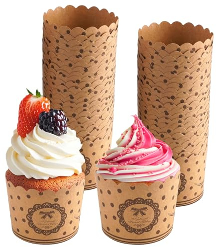 Noaxylic 50 Pezzi Pirottini per Muffin Carta, Pirottini Cupcake, Non Sbiancato & Sicurezza Alimentare & Rivestimento Antiaderente, Stampi in Carta per Cupcake per Compleanni, Matrimoni, Feste