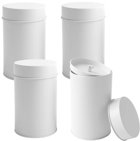 4 Latas de Té con Tapas Dobles Herméticas Mini Recipiente de Almacenamiento