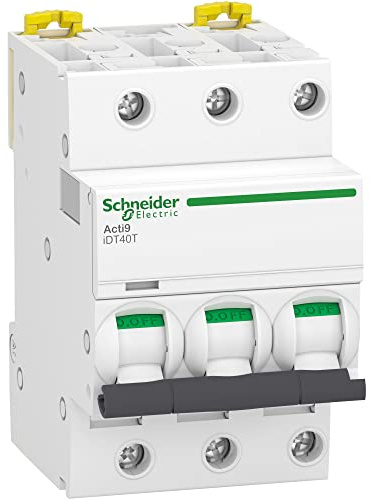 Schneider Electric - Acti9 iDT40T - disjoncteur modulaire - 3P - 20A - courbe D - 4500A/6kA - A9P32320