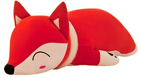 VSFNDB Stuffed Fox Animal Plush Toy 20 Inches Red Large Animal Stuffed Plushies Super Soft Cute Cuddly Pillow Cushion Stuff Dolls Birthday Xmas Gifts for Children Kids Boys Girls Room Decor, 20Inches