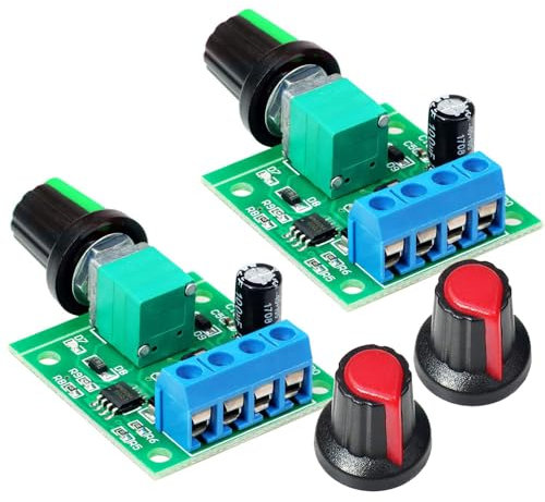 Gebildet 2pcs PWM Low Voltage Motor Speed Controller DC 1.8V 3V 5V 6V 12V 2A 1803BK 1803B Adjustable Driver Switch with Speed Control Knob