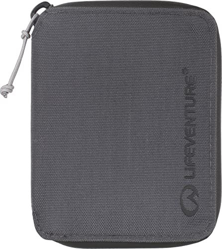 Lifeventure Cartera Plegable con Cremallera Protegida RFID, Cartera Delgada para Viajes, Material Reciclable, Gris