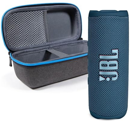 JBL Flip 6 (Blue) + Bundle with divvi! Protective Hardshell Case