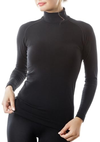 Relaxsan Zero 3230 (Svart, XL) Polotröja Termisk Dam Lång ärm Halvpolo Merinoull