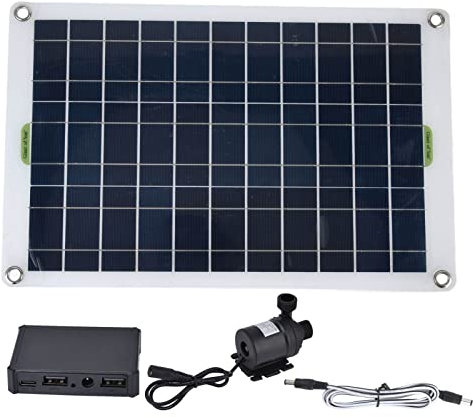Solar Vattenpumpsats, 50W Panel 800L/h 12V Lågt Ljud DC Eco Silikon Plast Solar Dammpump för Trädgård Används Vid Fågelbad, Akvarier